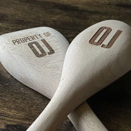 Personalised wooden baking spoon utensils