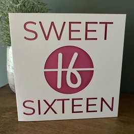 Bespoke Personalised Sweet Sixteen Card
